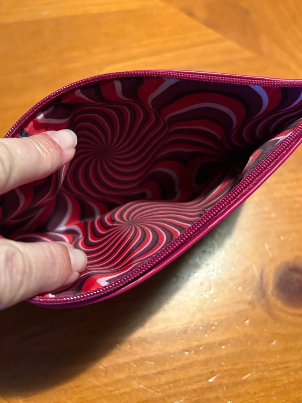 MAC Cosmetics Magenta Pink Swirl Print Cosmetic Bag